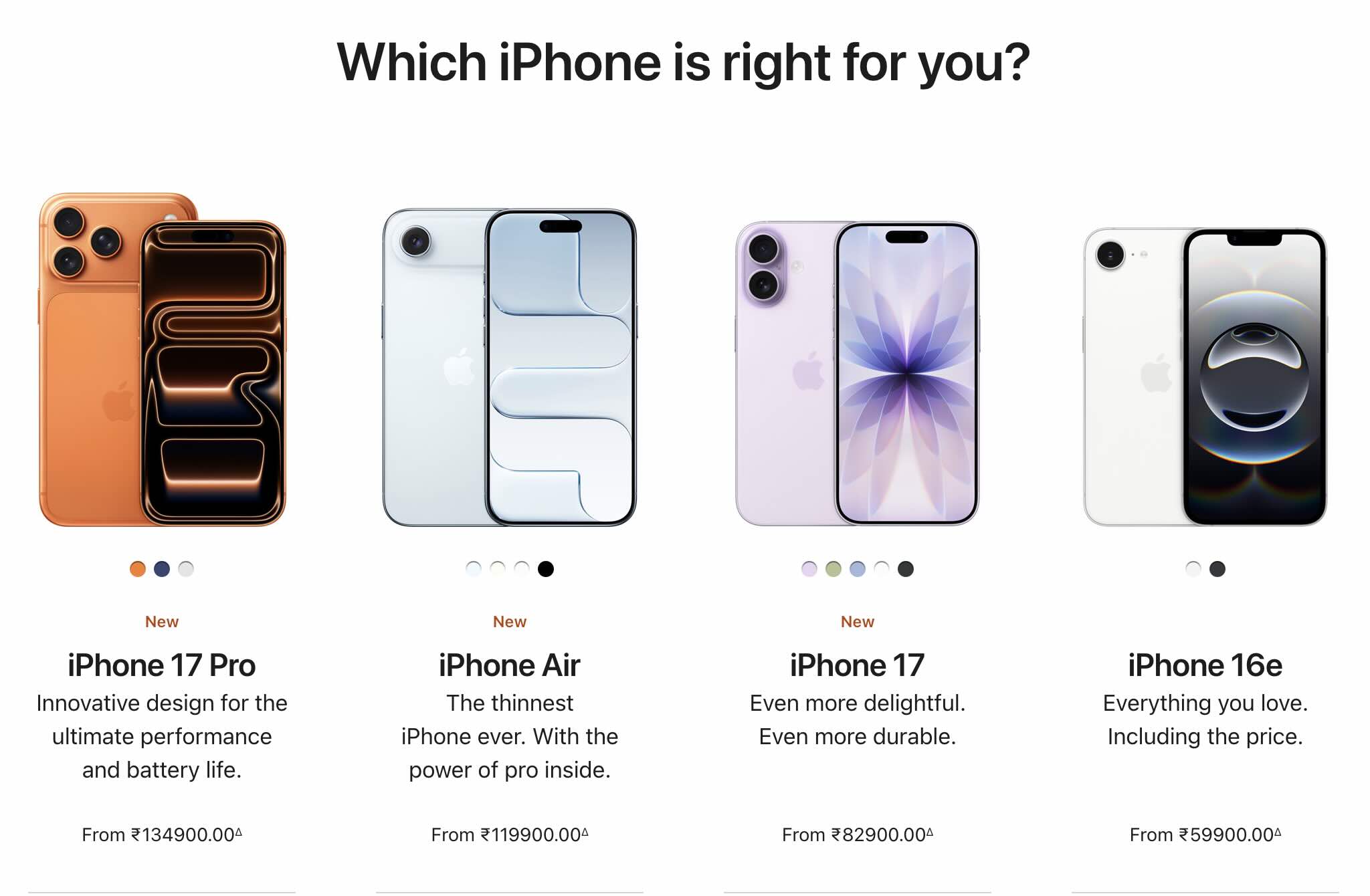 iPhone 17 Pro vs. iPhone 17 Air vs. iPhone 17 vs. iPhone 16e: Which iPhone Should You Choose in 2025?
