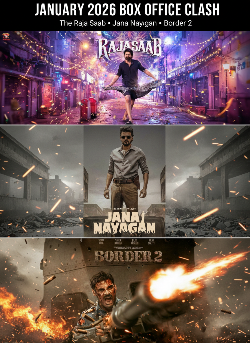 🔥 JANUARY 2026: EPIC BOX OFFICE CLASH – Prabhas vs Vijay vs Sunny Deol PAN-INDIA BATTLE!