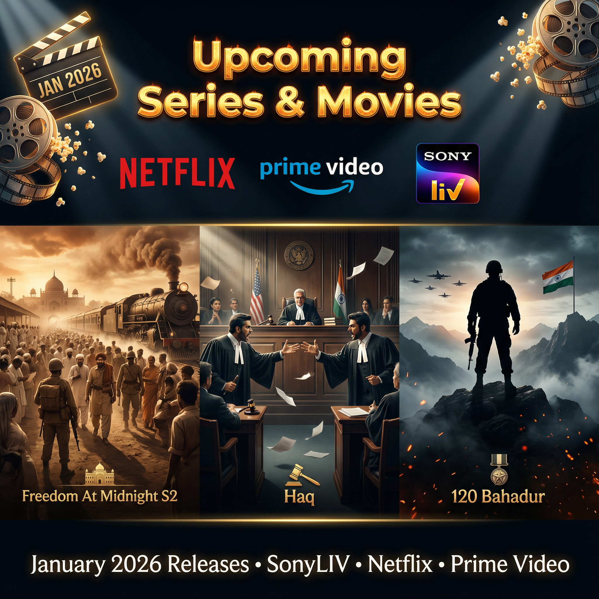 🎬 Upcoming OTT Series 2026: Freedom At Midnight S2, Haq Confirmed Jan Releases – Cast, Platforms, Dates