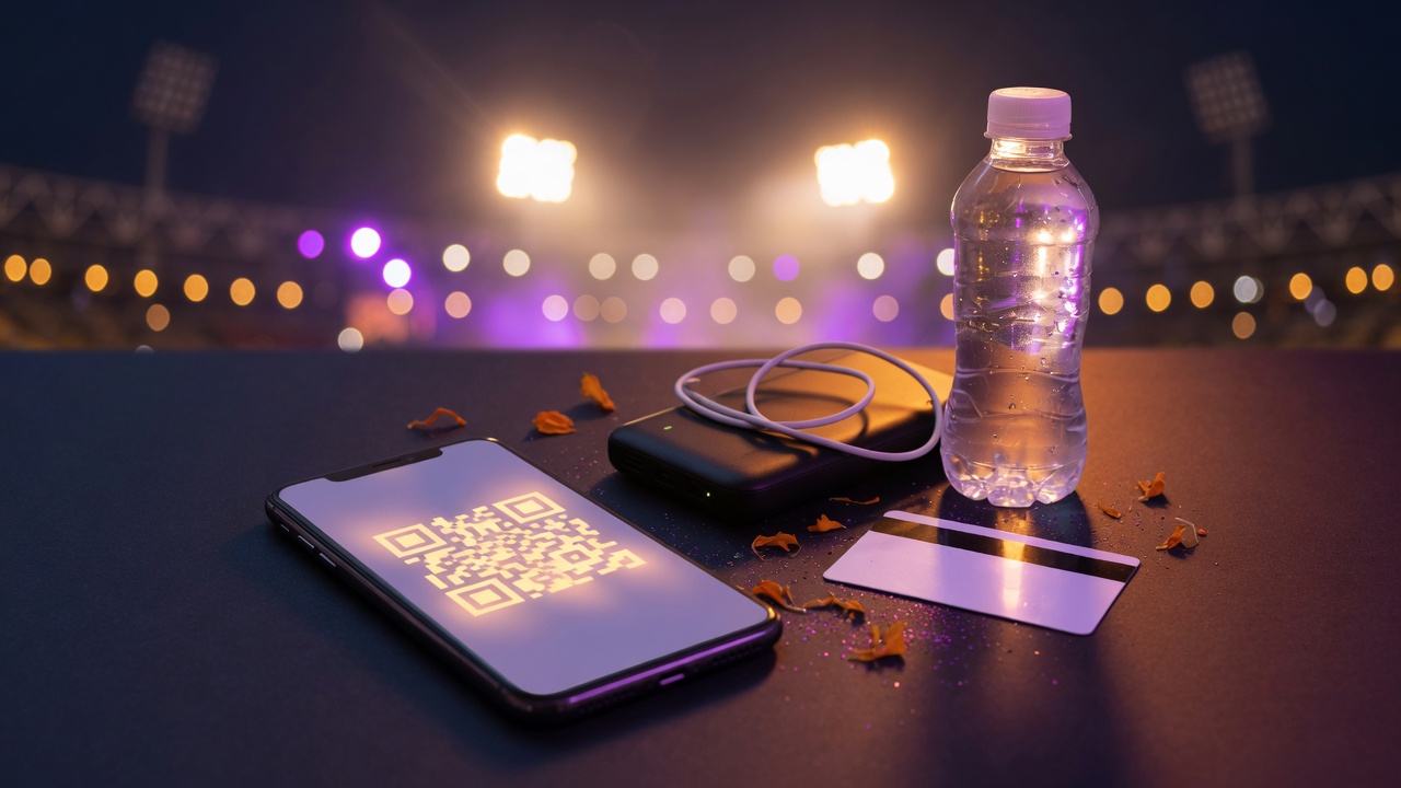 India stadium concert ticket QR offline and entry gate checklist